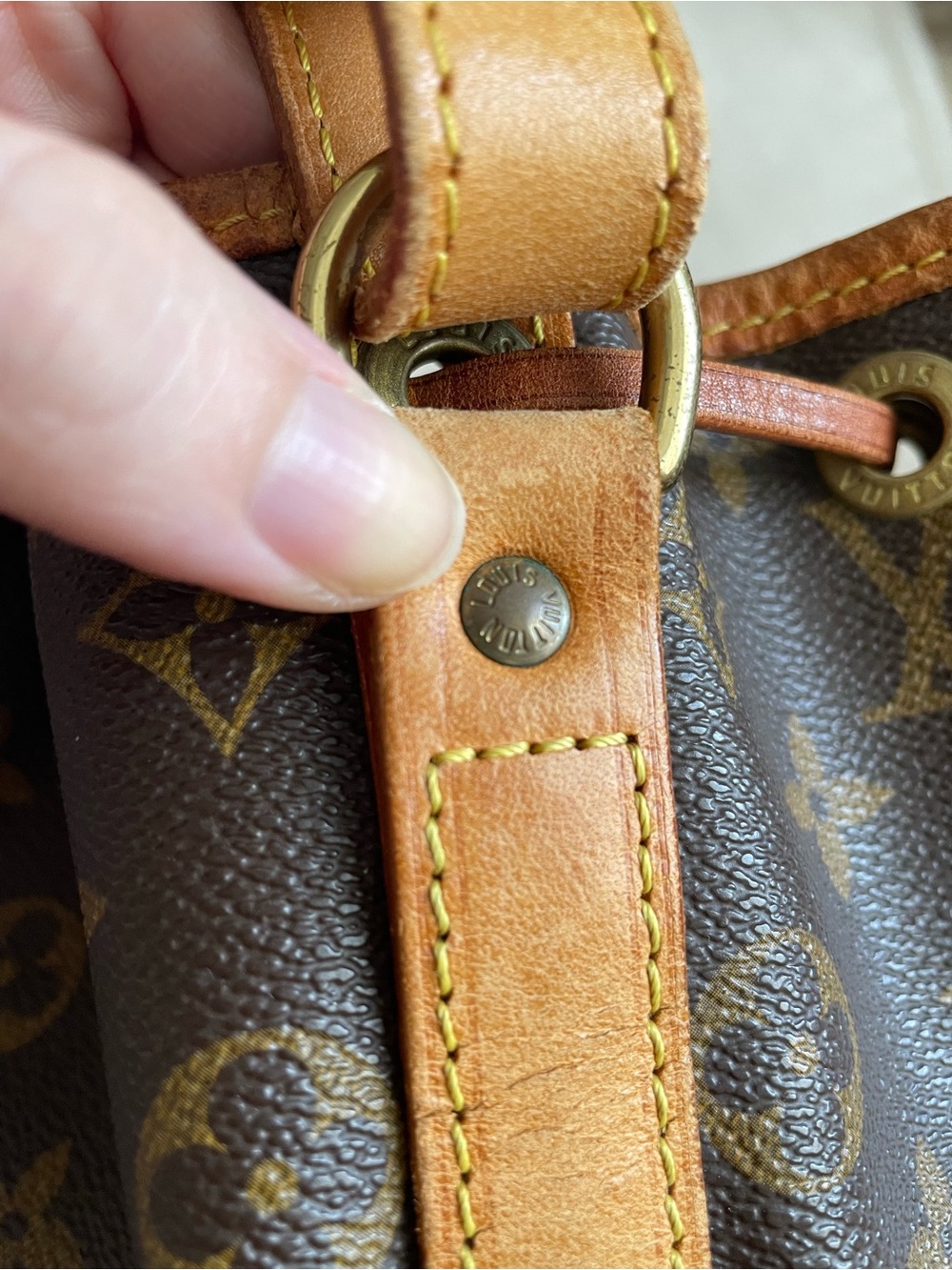 Vintage 1995 Louis Vuitton Petite Noe Monogram Canvas Bucket Bag Shoulder Bag - Picture 11 of 17